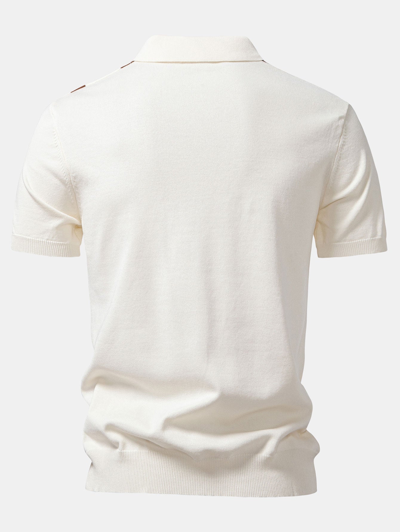 Stripe Geometric Jacquard Knitted Polo Shirt & Slim Fit Tapered Trousers