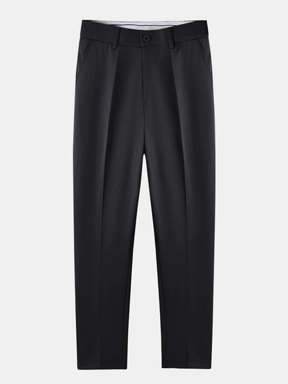Textured Color Block Knit Polo & Slim Fit Tapered Trousers