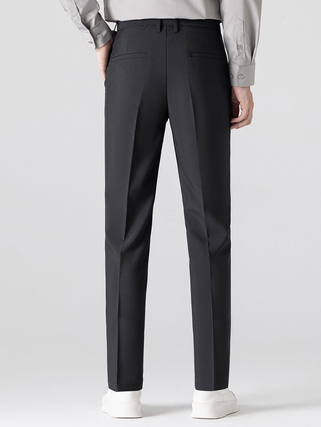 Wave Jacquard Knit V Neck Polo Shirt & Slim Fit Tapered Trousers