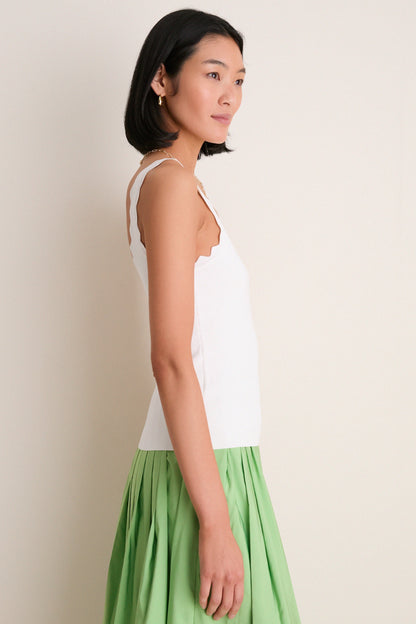 White Ric Rac Compression Tank